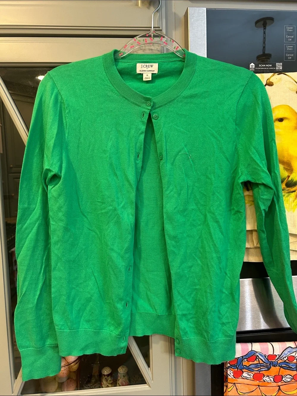 J. Crew Factory Green Cotton Cardigan Sweater Small